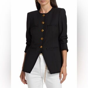 NEW NWT Veronica Beard Black Gold Alessia Braided Single Breasted Blazer Jacket